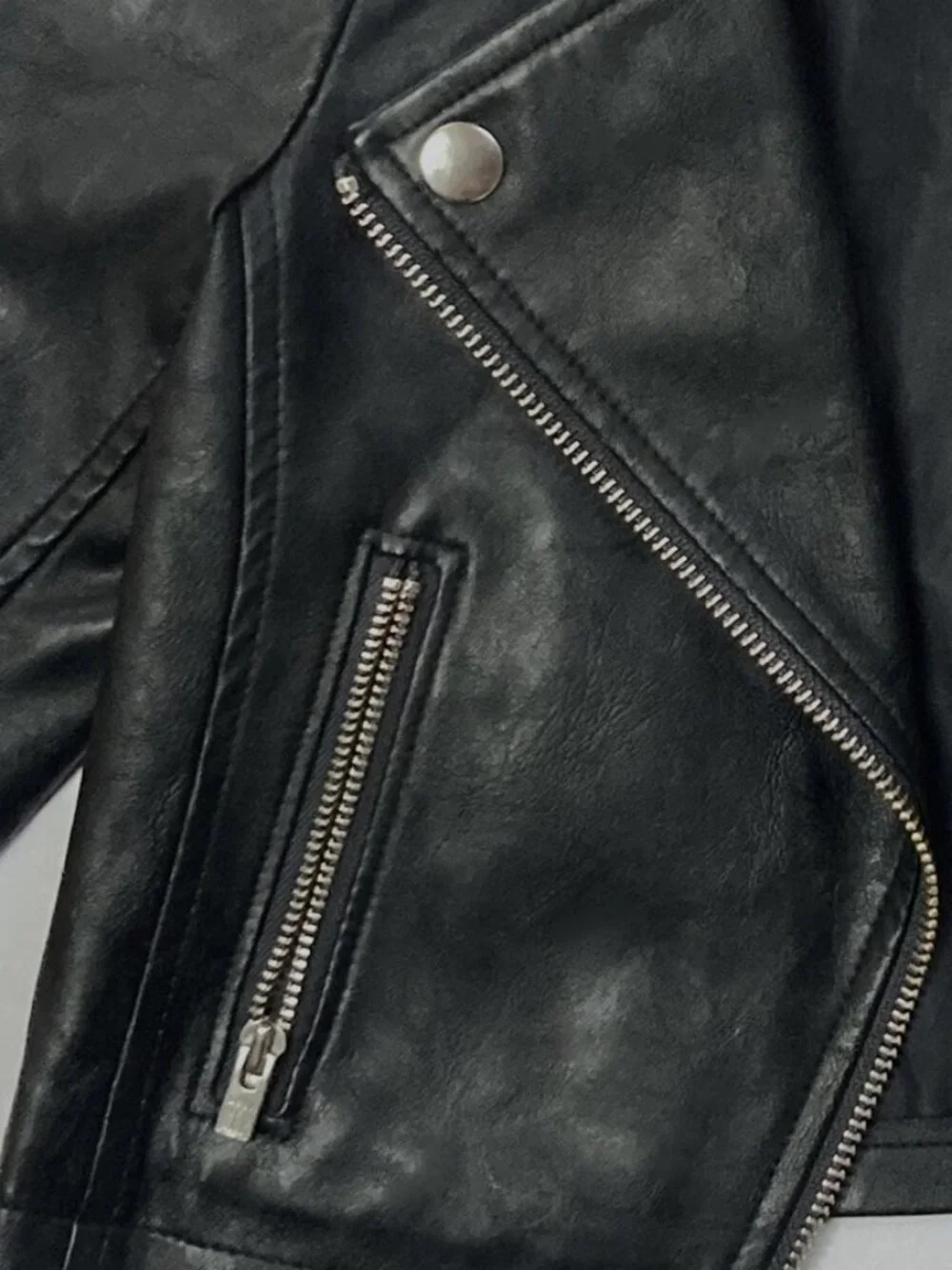 GAP Baby, Faux Leather Moto Jacket, Black, 3 years, Zip-Up 🖤🧥 Vegan, Rock Star